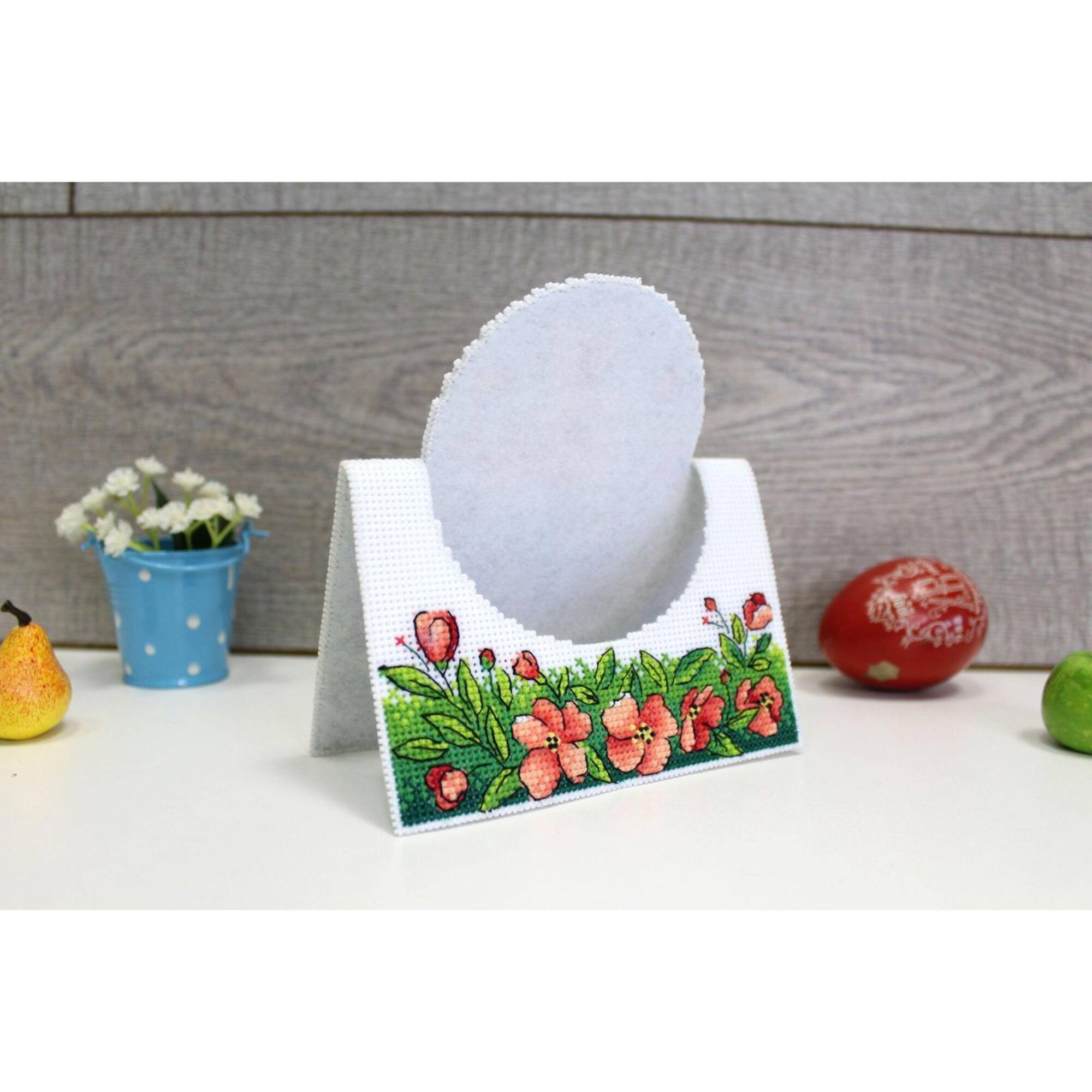 Oven Rabbit With Tulips Cross Stitch Kit